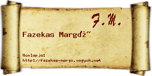 Fazekas Margó névjegykártya